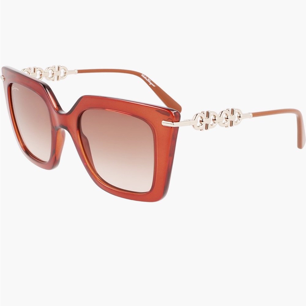 NWT Salvatore Ferragamo Brown Sunglasses - Picture 6 of 7